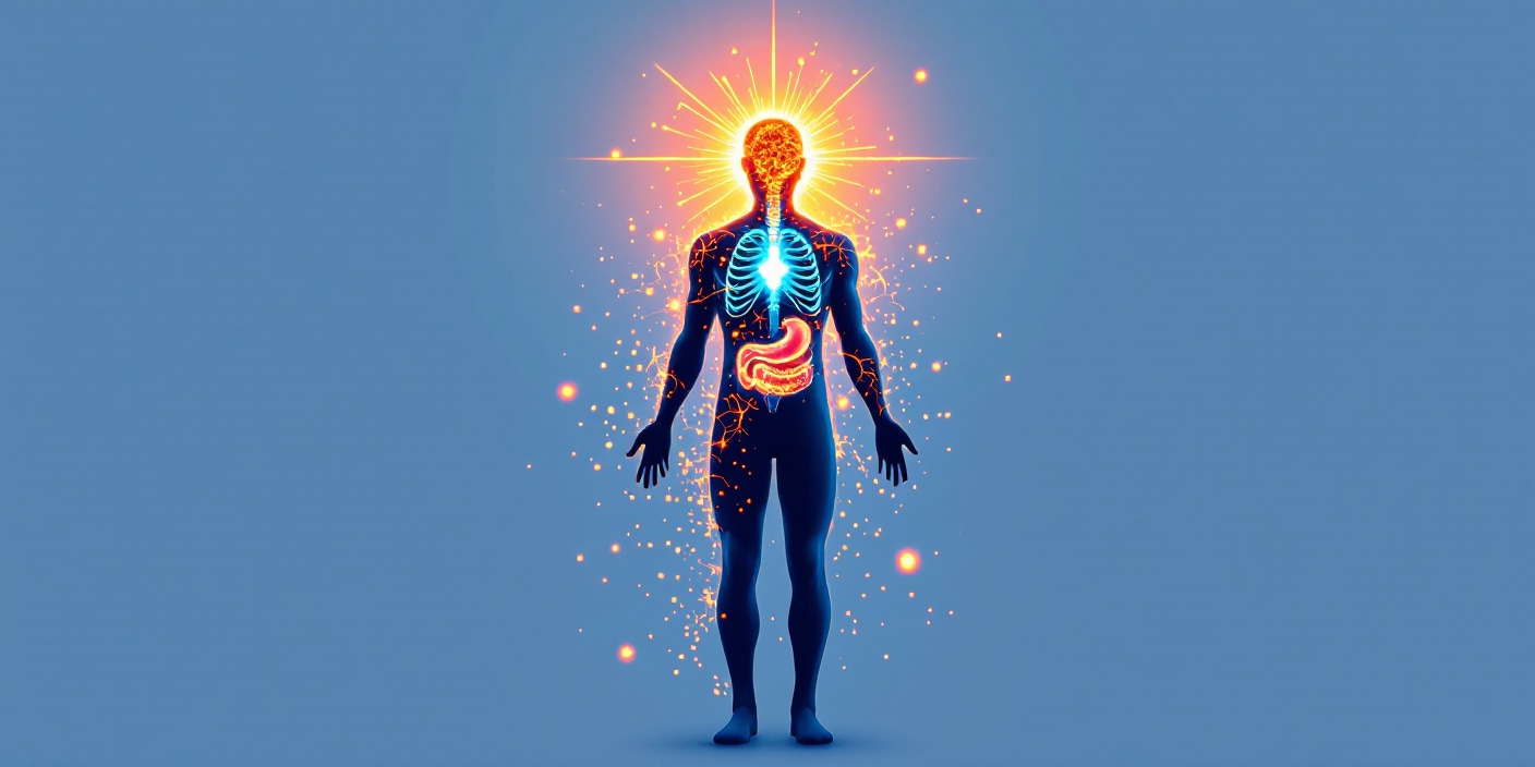 Infographie des symptômes du stress sur le corps humain