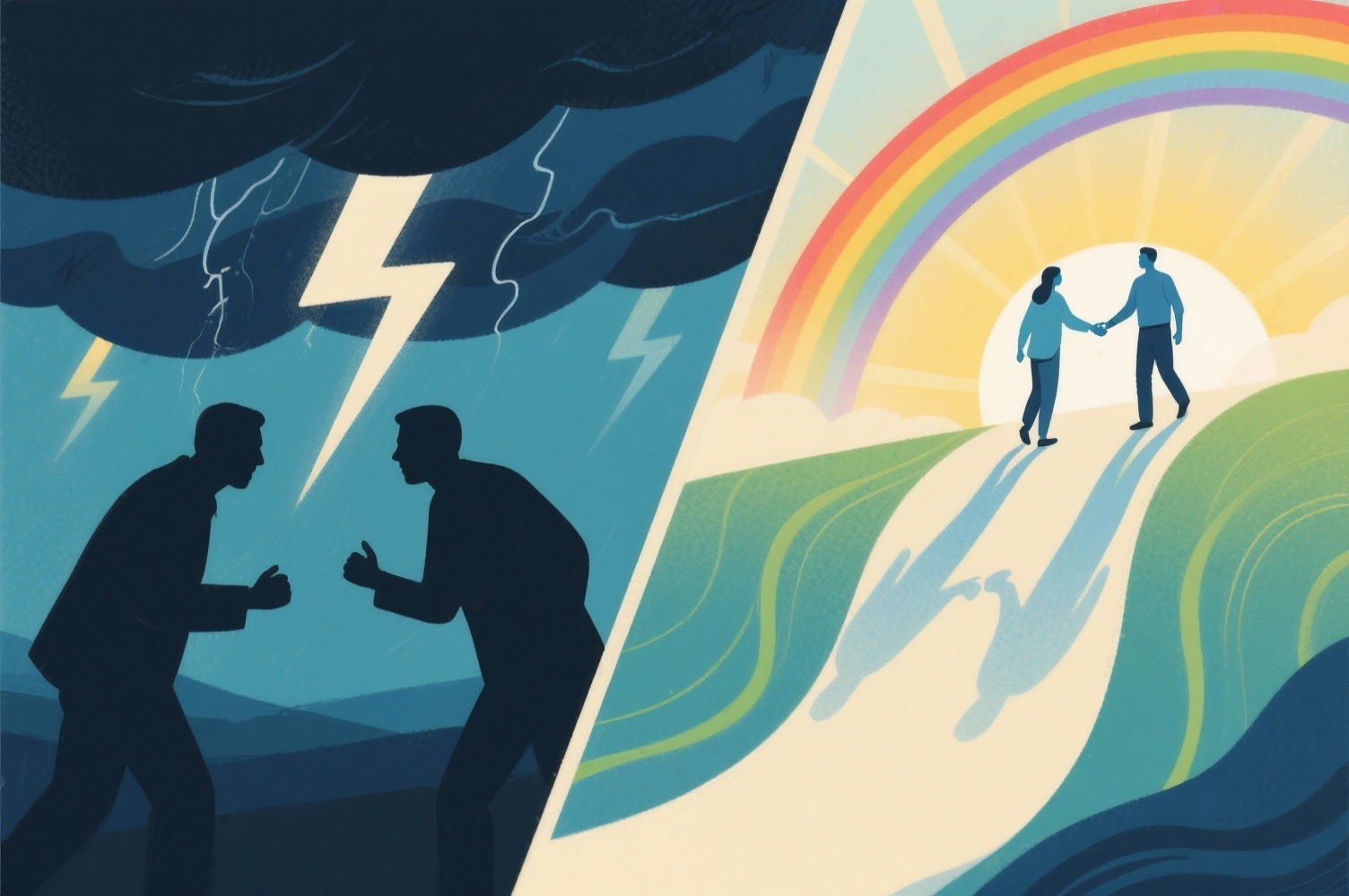 Transformation visuelle d'un conflit en opportunité de croissance